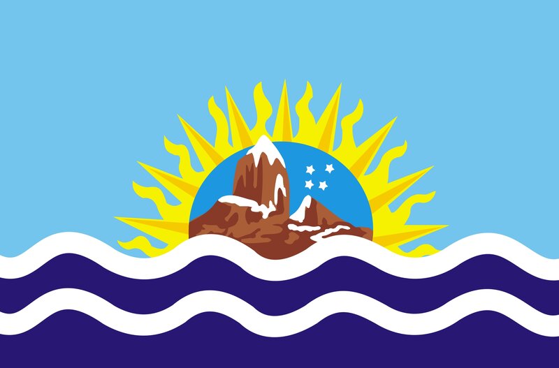 Mountain with Sun and Waves