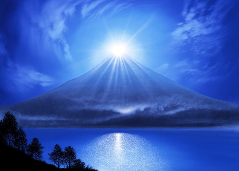 Mountain with Sun Rays