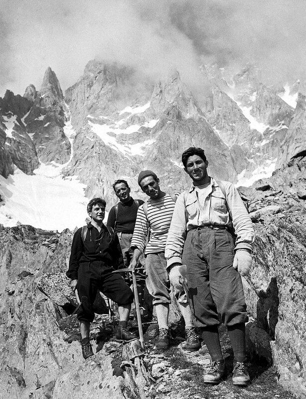 Mountaineers on a rocky peak