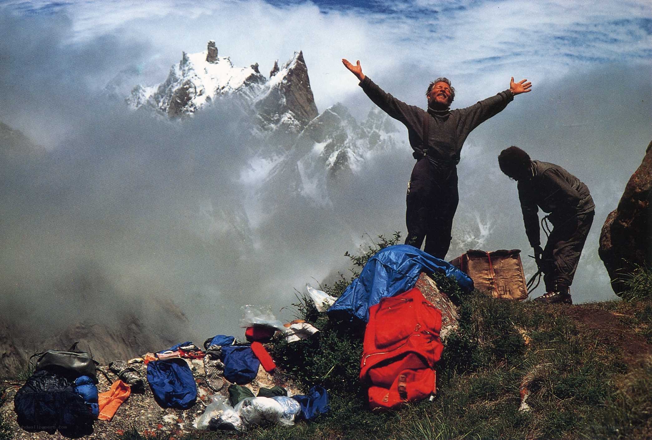 Mountaineers on a summit