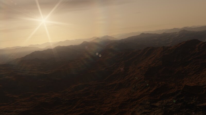 Mountainous Alien Landscape — Brown, Dramatic