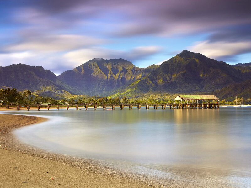 Mountainous Bay with Pier