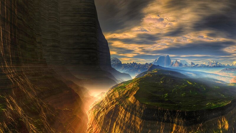 Mountainous Canyon Landscape — Brown
