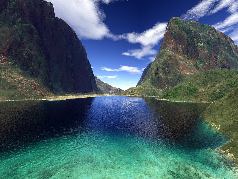 Mountainous coastal inlet