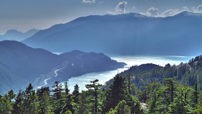 Mountainous Coastal Landscape — Blue