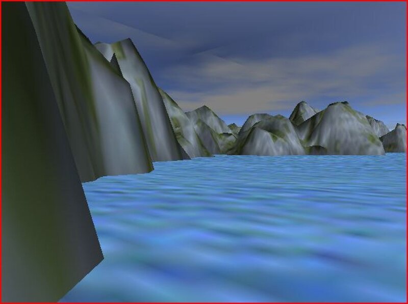 Mountainous Coastline — Blue, Serene, 3d Render