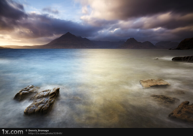 Mountainous Coastline — Blue