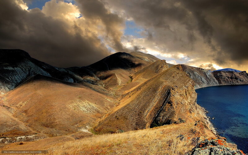 Mountainous Coastline — Brown