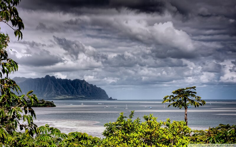 Mountainous Coastline — Green, Dramatic