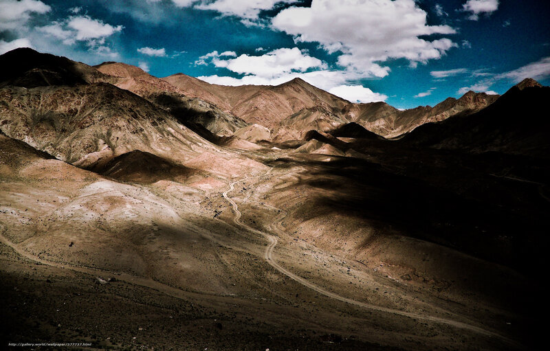 Mountainous Desert Landscape — Blue, Dramatic, Afternoon