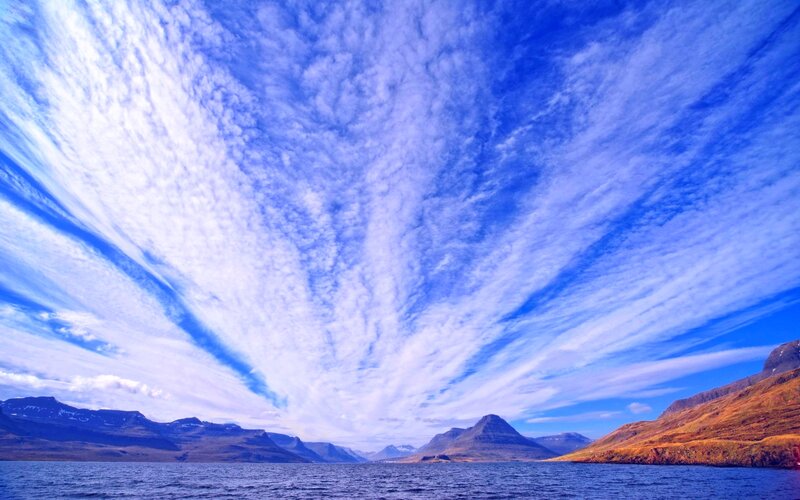 Mountainous Fjord Landscape — Blue, Dramatic, Afternoon, Photograph, Mountains