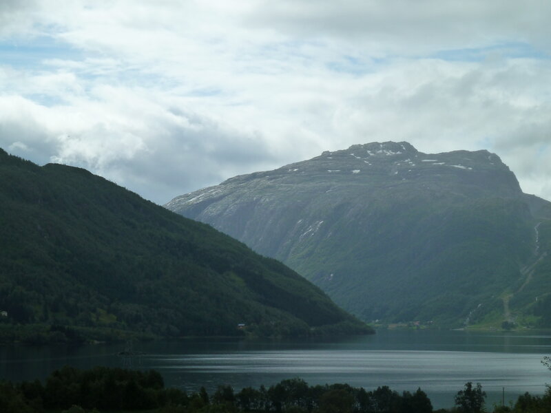 Mountainous Fjord Landscape — Green, Serene