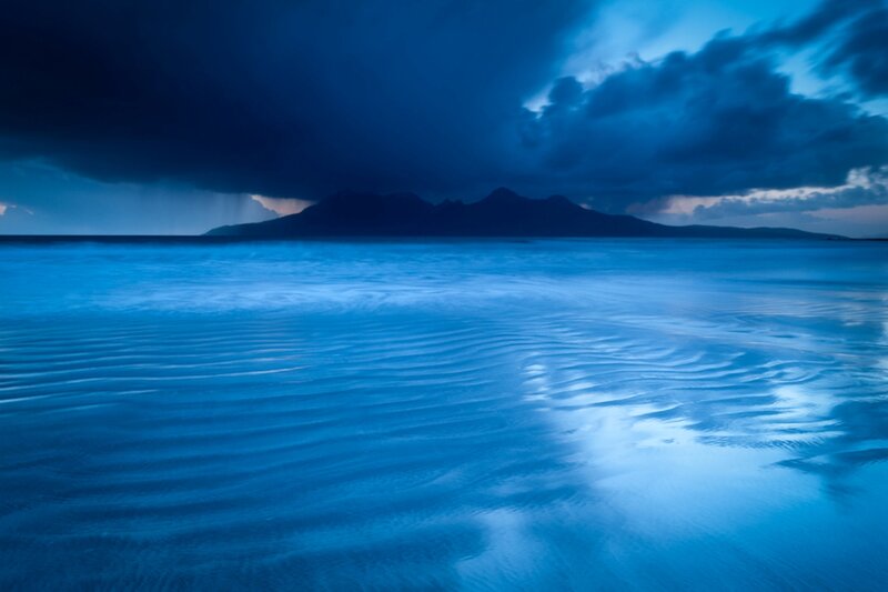Mountainous Island at Sea