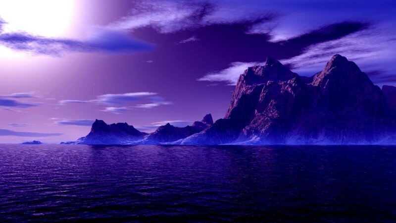 Mountainous Islands in Sea