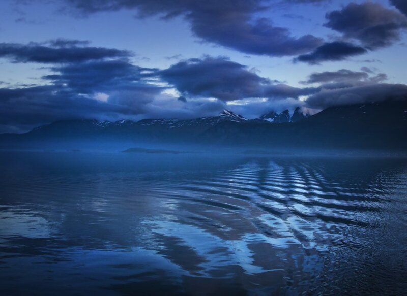 Mountainous Lake at Dusk