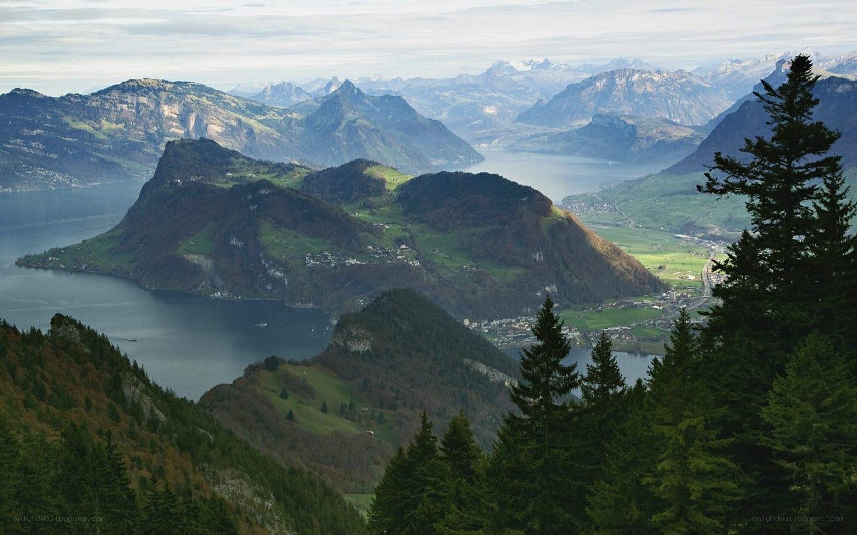mountainous lake landscape