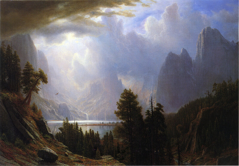 Mountainous Lake Landscape — Blue, Dramatic