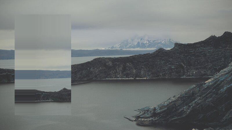 Mountainous Lake Landscape — Gray