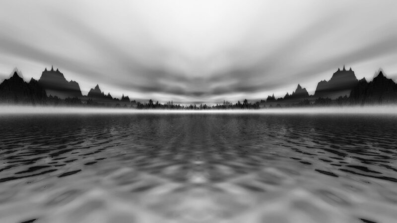 Mountainous Landscape — Black, Serene