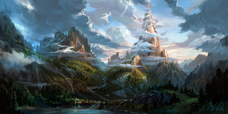Mountainous Landscape — Blue, Dramatic, Sunrise