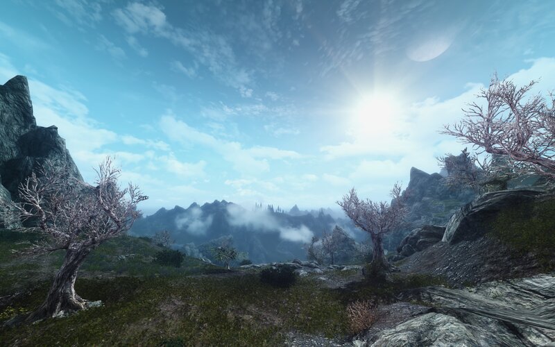 Mountainous Landscape — Blue, Serene, Afternoon, 3d Render