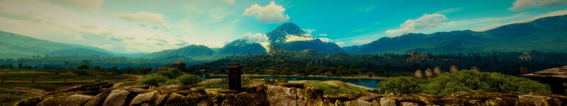 Mountainous Landscape — Blue, Serene, Afternoon, Digital Art