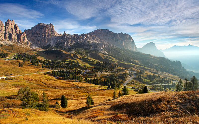 Mountainous Landscape — Blue, Serene, Morning