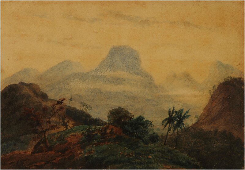 Mountainous Landscape — Brown, Serene, Sunset