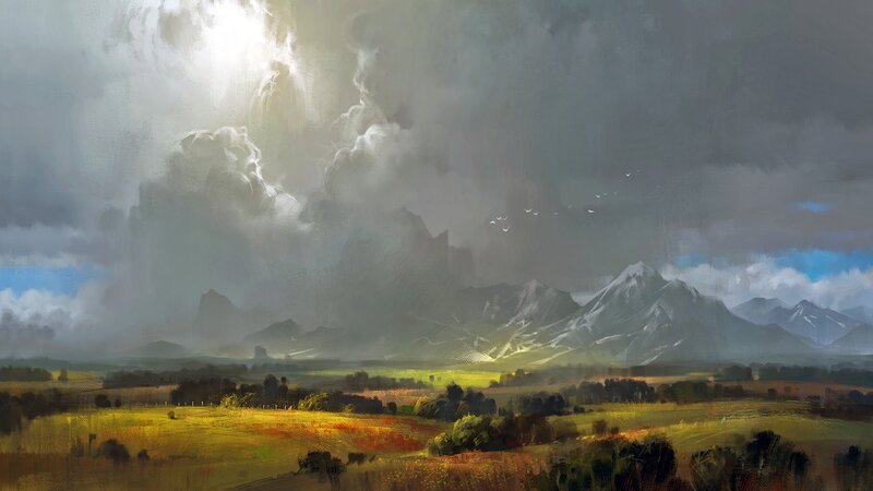 Mountainous Landscape — Gray, Dramatic, Afternoon