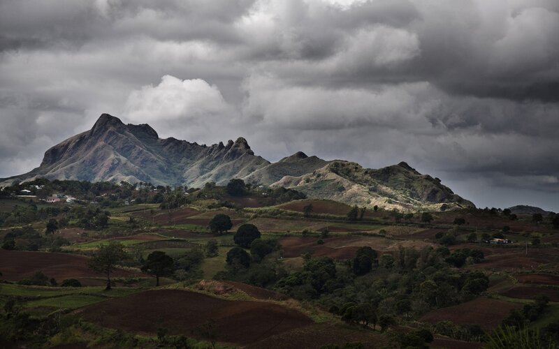 Mountainous Landscape — Gray, Dramatic, Photograph, Mountains