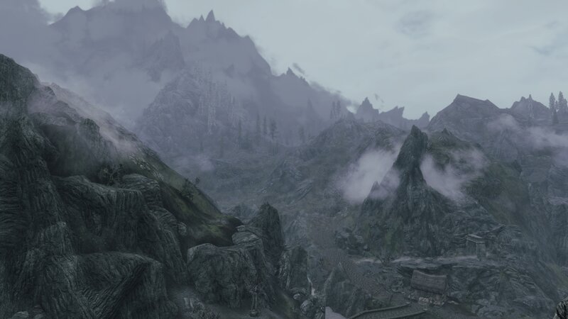 Mountainous Landscape — Gray, Misty, Overcast