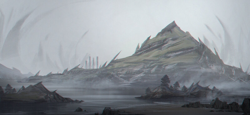 Mountainous Landscape — Gray, Moody