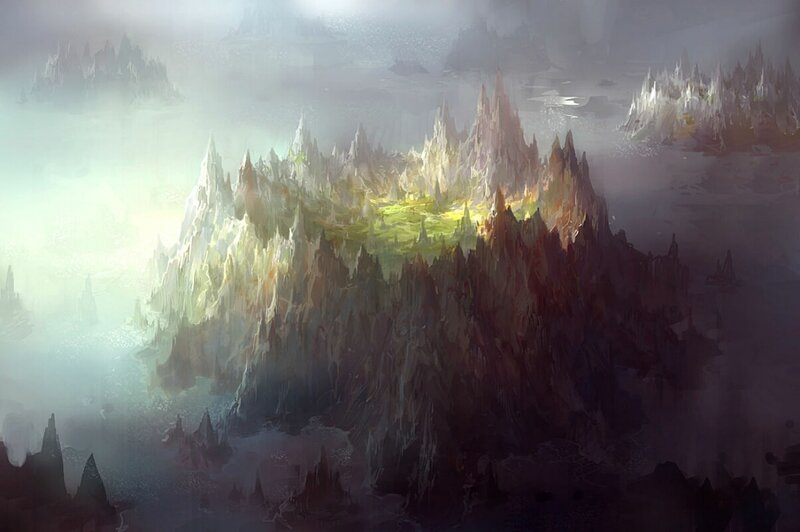 Mountainous Landscape — Gray