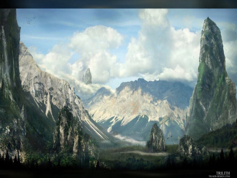 Mountainous Landscape — Green, Dramatic, Afternoon