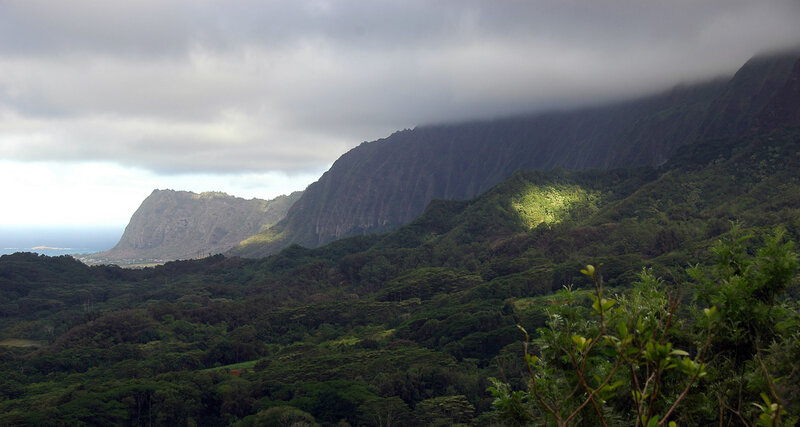 Mountainous Landscape — Green, Dramatic, Morning