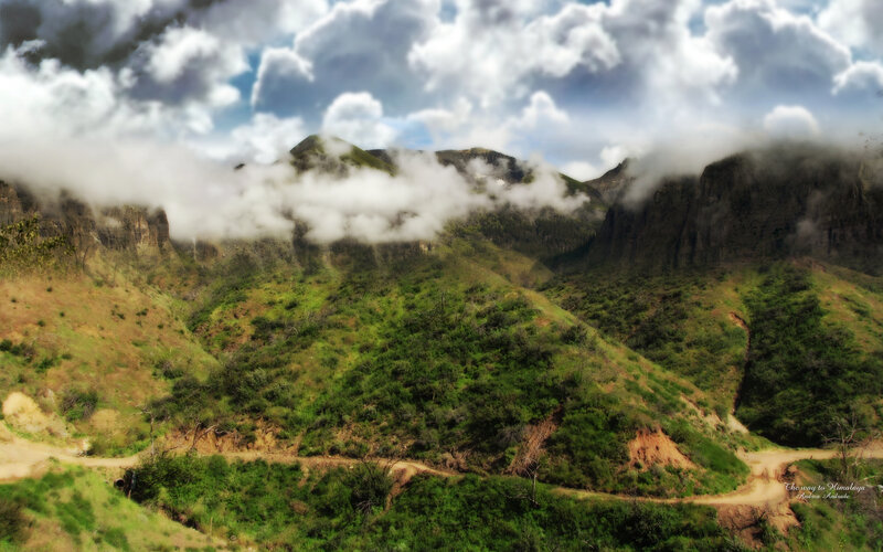 Mountainous Landscape — Green, Dramatic, Photograph
