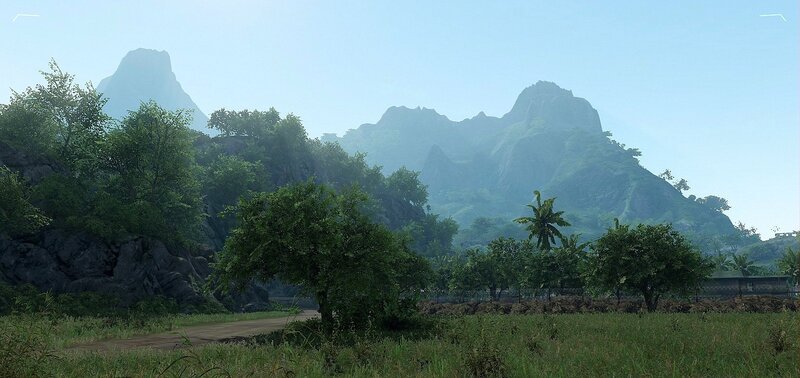Mountainous Landscape — Green, Serene, Afternoon, 3d Render