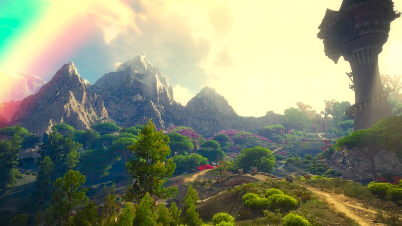 Mountainous Landscape — Green, Serene, Morning, 3d Render