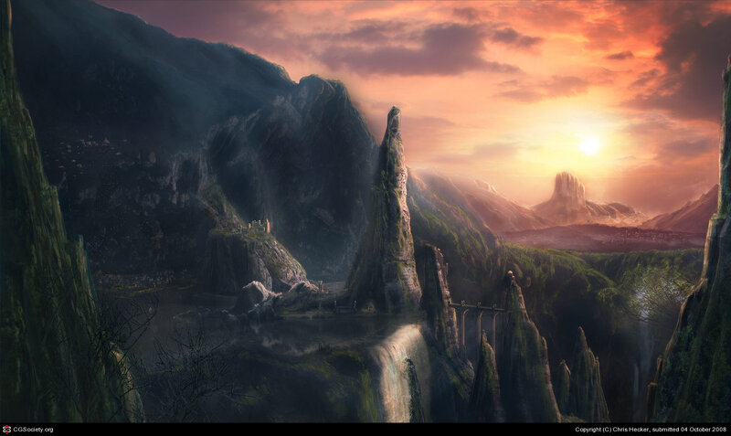 Mountainous Landscape — Orange, Dramatic