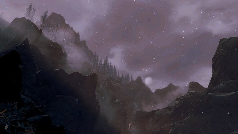 Mountainous Landscape — Purple, Dramatic, Night