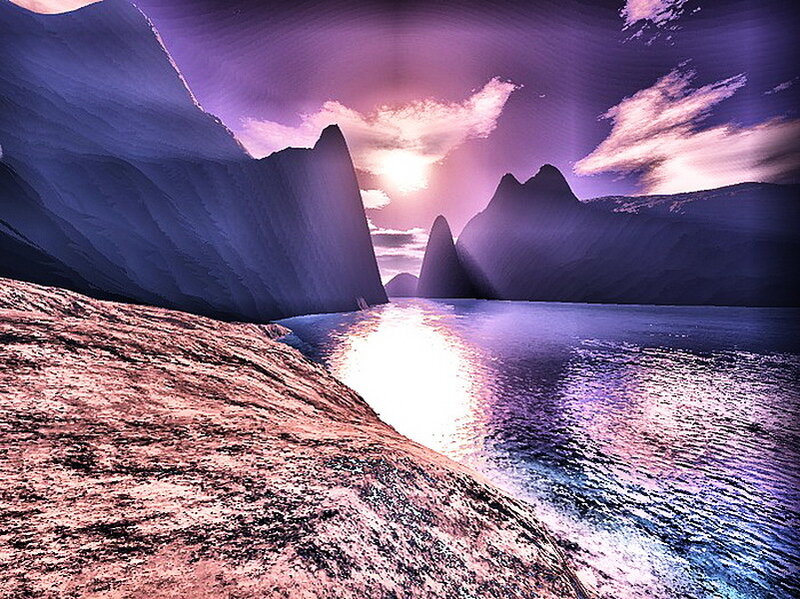 Mountainous Landscape — Purple
