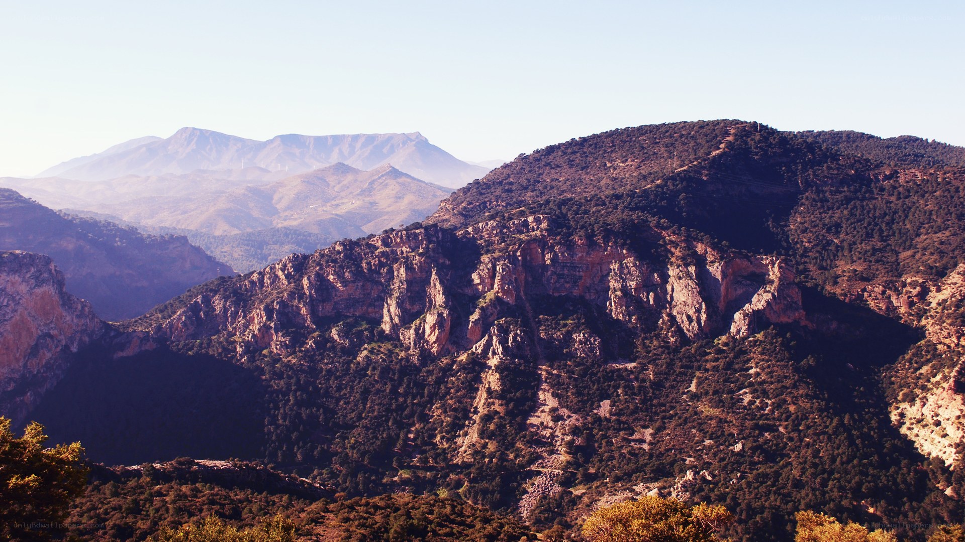 mountainous landscape with cliffs