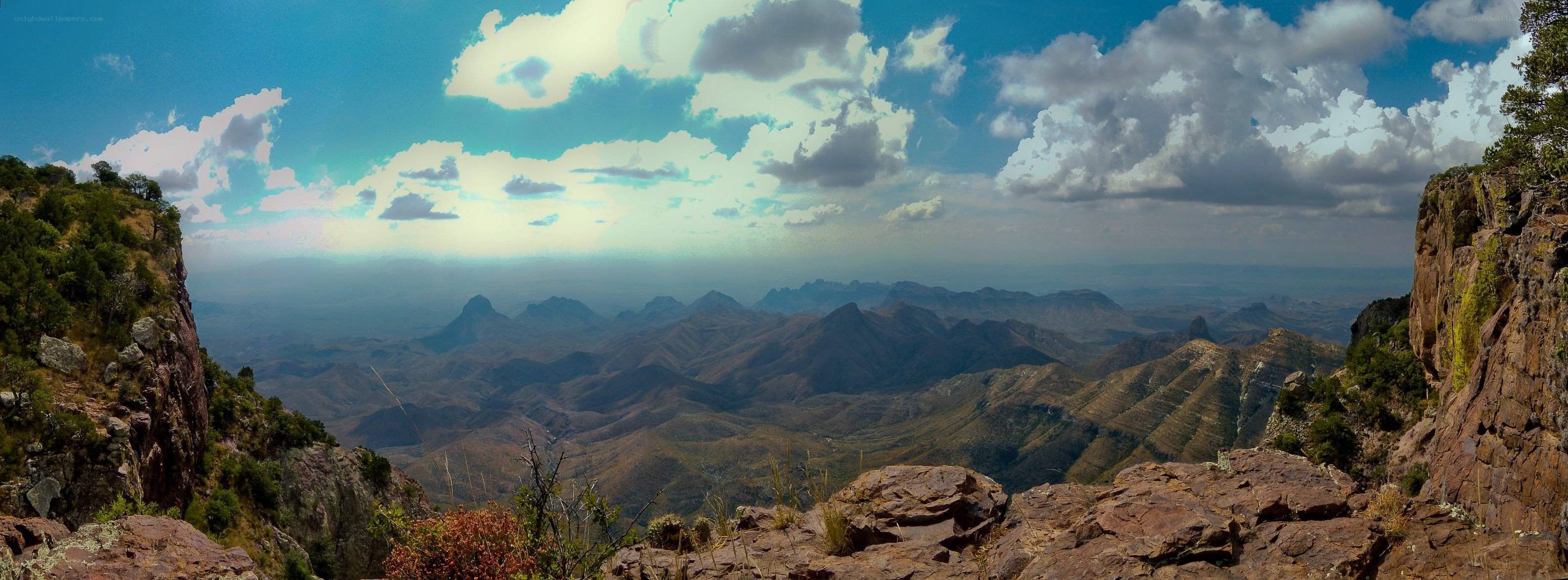 mountainous landscape with clouds
