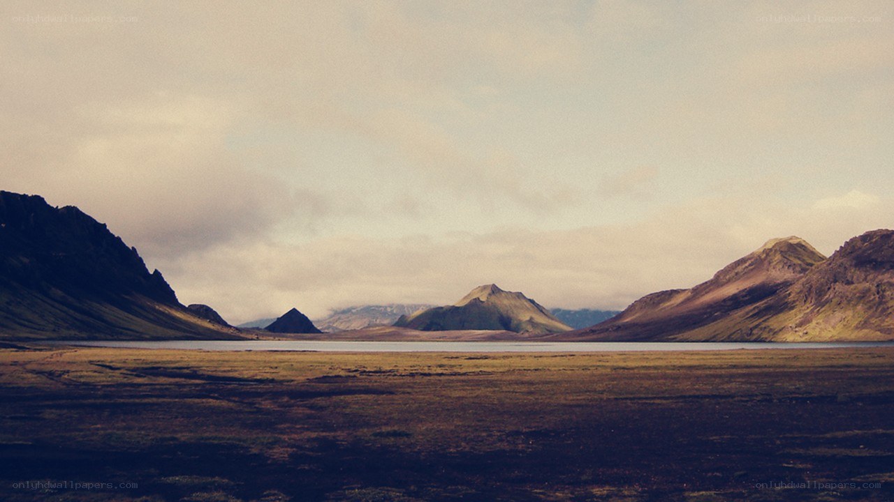 mountainous landscape with lake