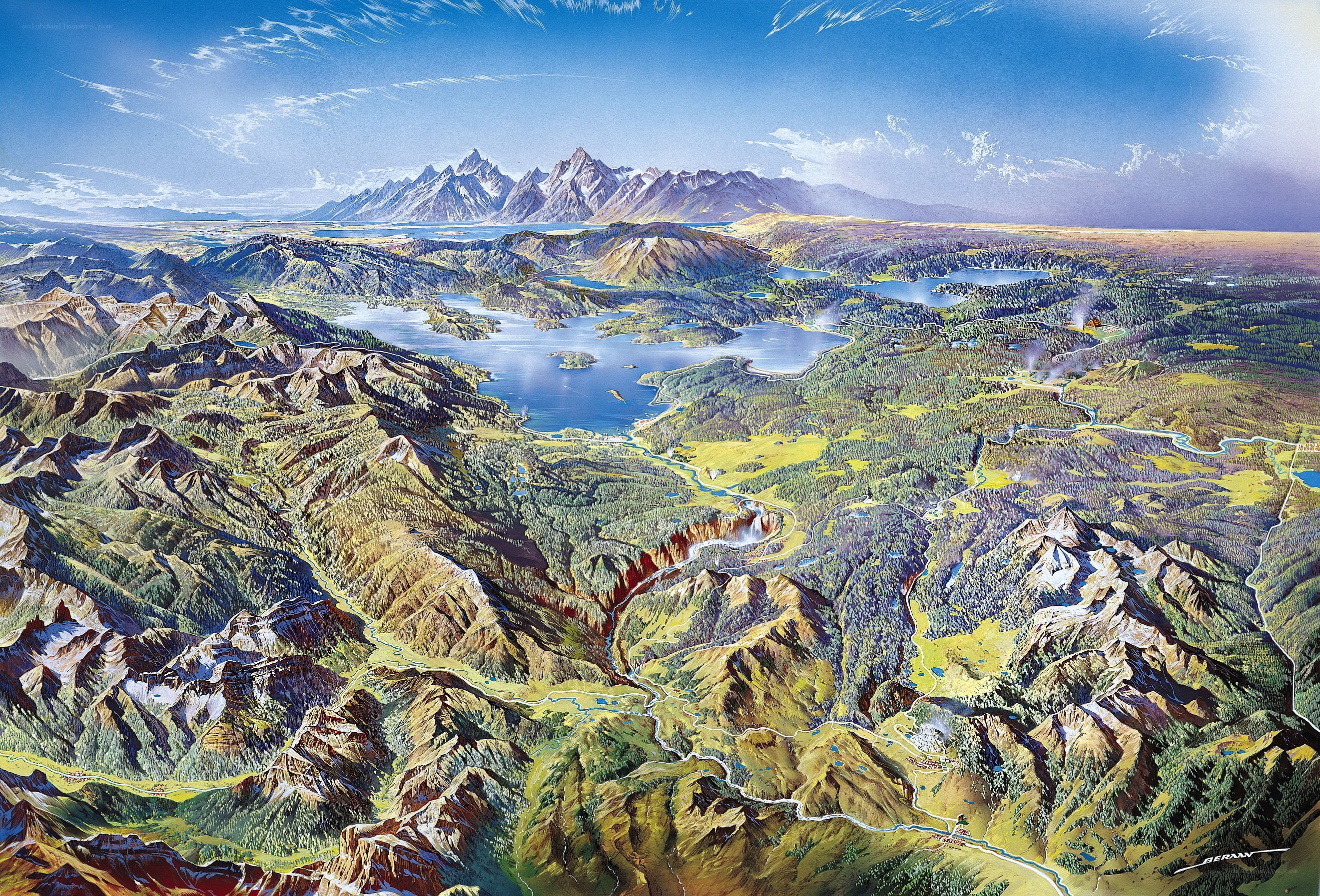 mountainous landscape with lakes