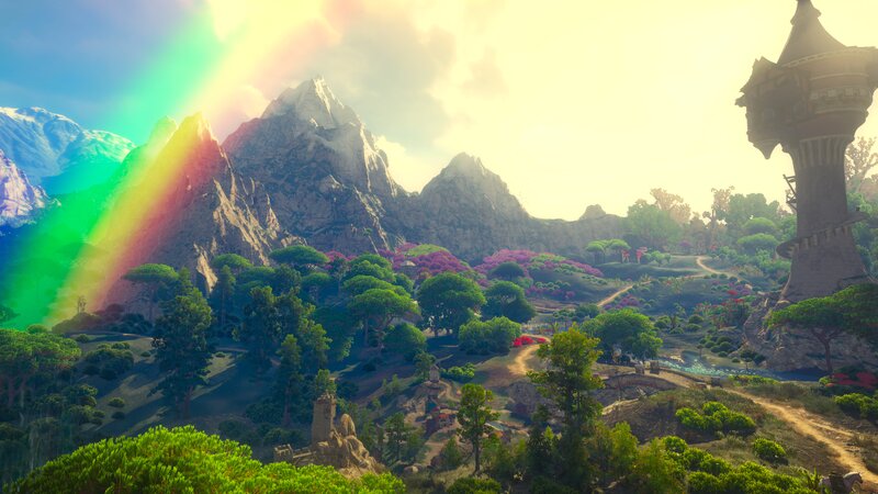 Mountainous Landscape with Tower
