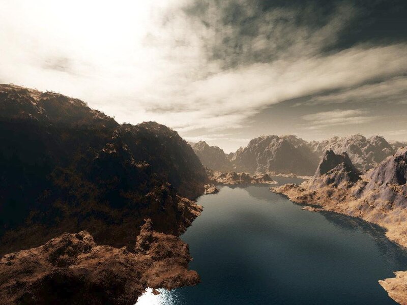 mountainous river landscape