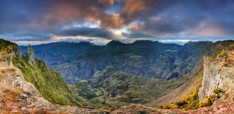 Mountainous Valley Landscape — Green, Dramatic