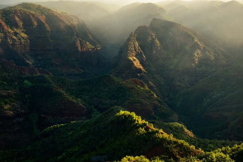 Mountainous Valley Landscape — Green, Serene, Morning