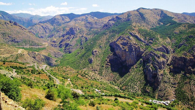 Mountainous Valley Landscape — Green, Serene
